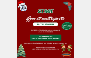 Stage vacances GYM - MULTIACTIVITES du 22/12/2025 au 23/12/2025